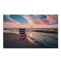 image-Stacking Stones Painting Flag Tapestry