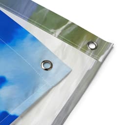 image-Beach Town Painting Flag Tapestry