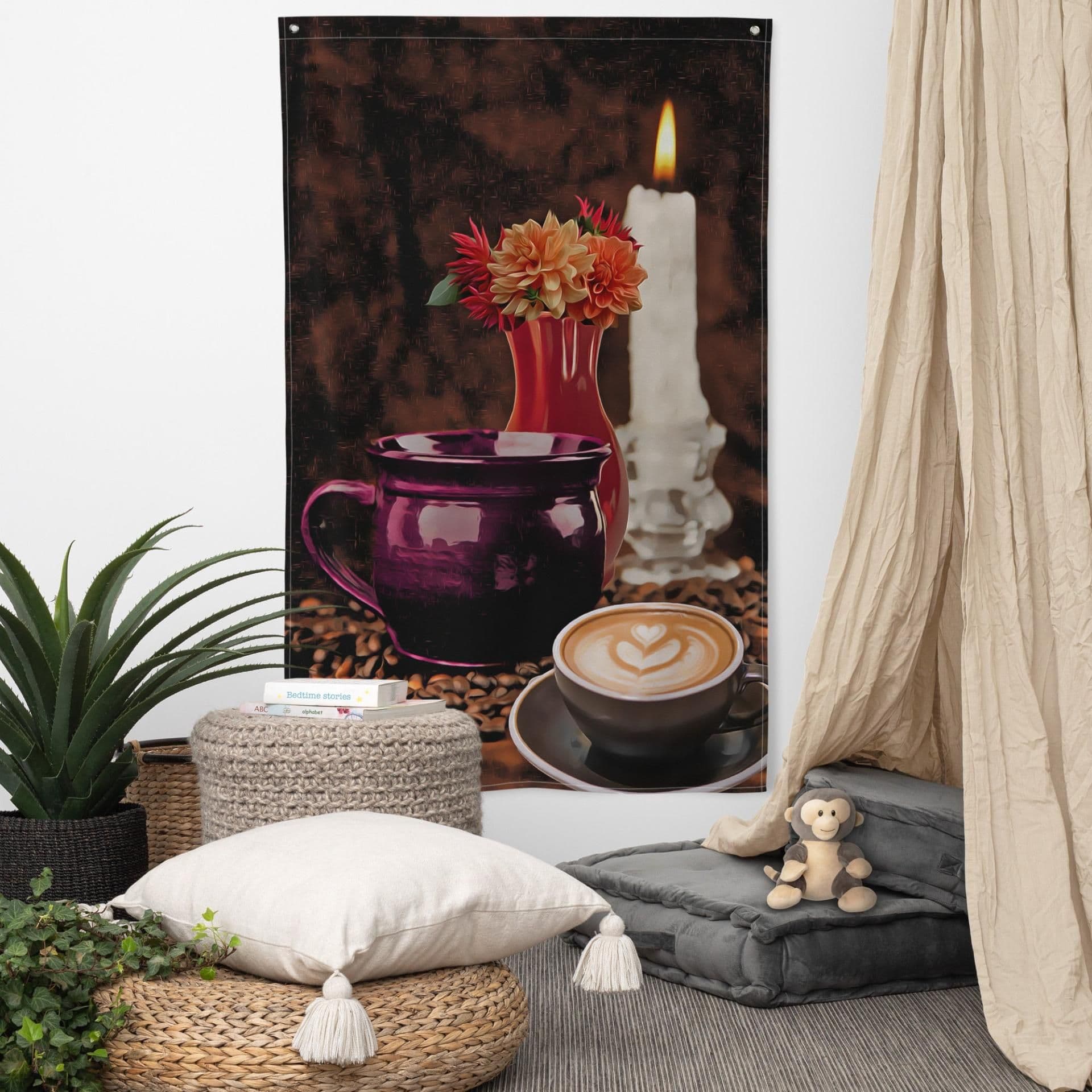 image-Still Life Vinatge Painting 2 Flag Tapestry