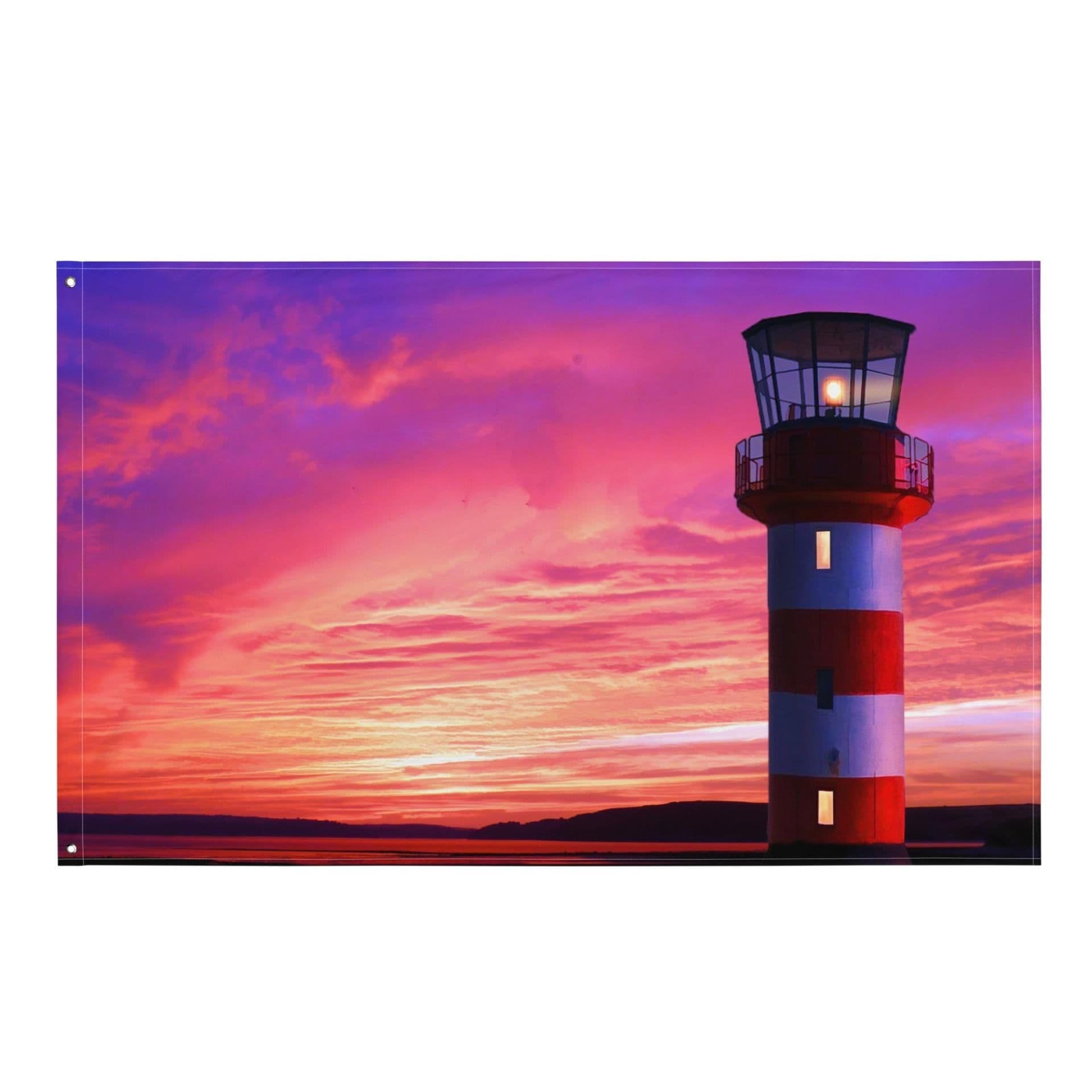 image-Lighthouse Painting 5 Flag Tapestry