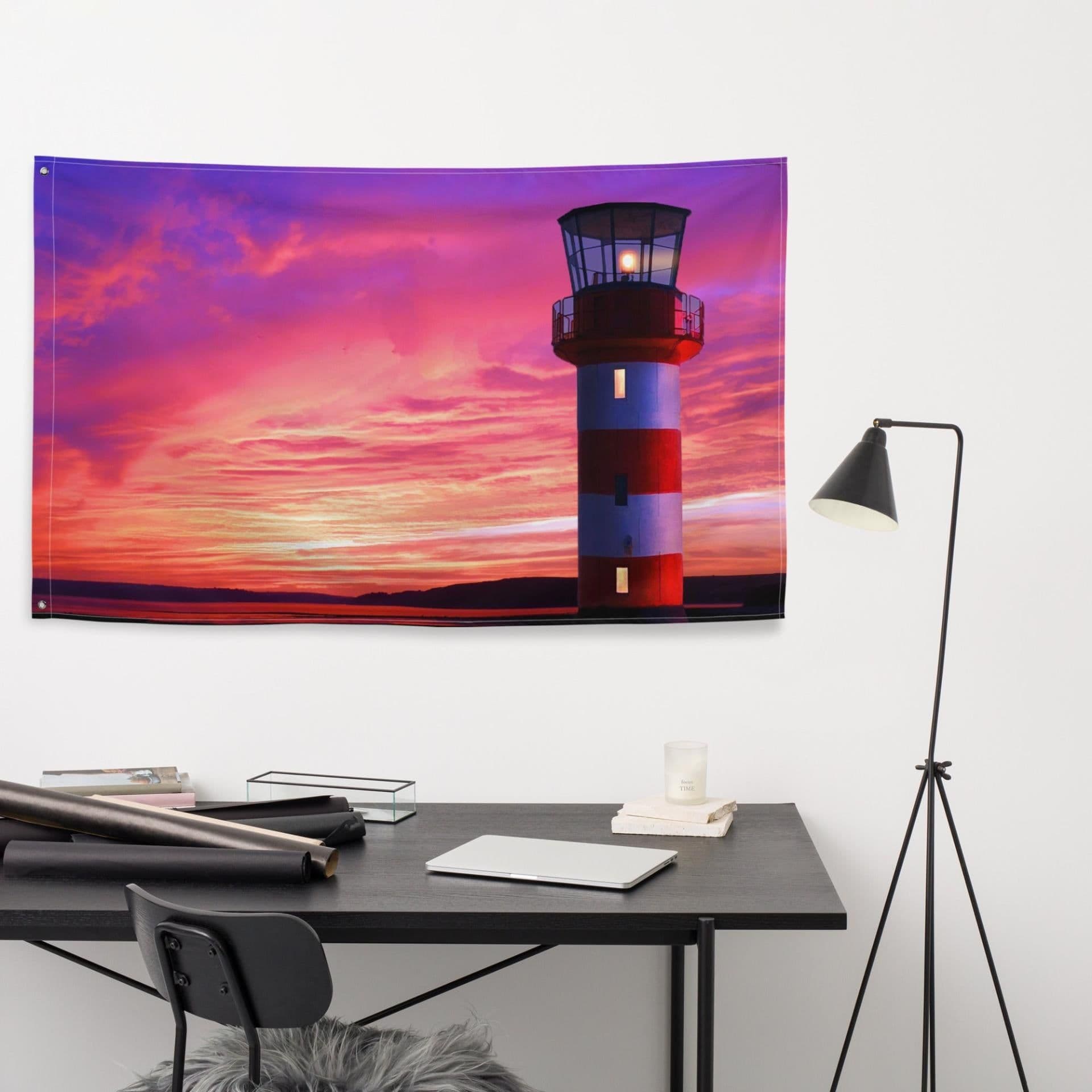 image-Lighthouse Painting 5 Flag Tapestry