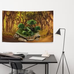 image-Turtle Tree Painting Flag Tapestry