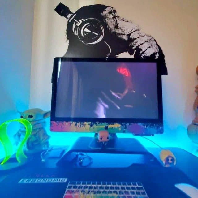 image-Vinyl Wall Art Decal - Contemplative Chimp Design Wall Sticker
