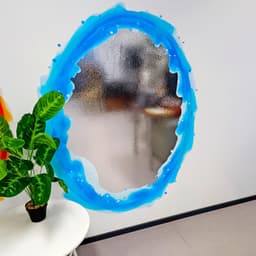 image-Blue and Orange Portal Aura Wall Stickers - Transparent Oval Decals with Vibrant Aura Effect for Game Room Decor
