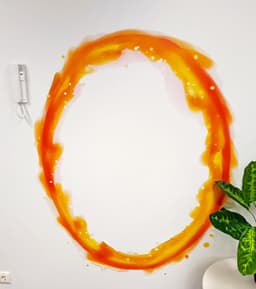 image-Blue and Orange Portal Aura Wall Stickers - Transparent Oval Decals with Vibrant Aura Effect for Game Room Decor
