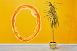 image-Blue and Orange Portal Aura Wall Stickers - Transparent Oval Decals with Vibrant Aura Effect for Game Room Decor
