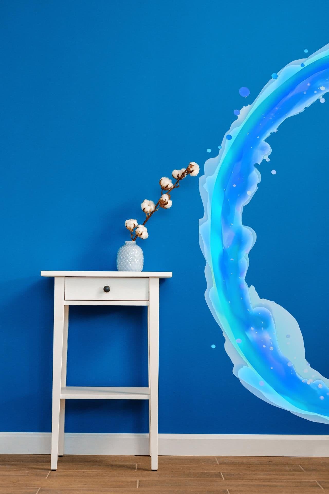 image-Blue and Orange Portal Aura Wall Stickers - Transparent Oval Decals with Vibrant Aura Effect for Game Room Decor