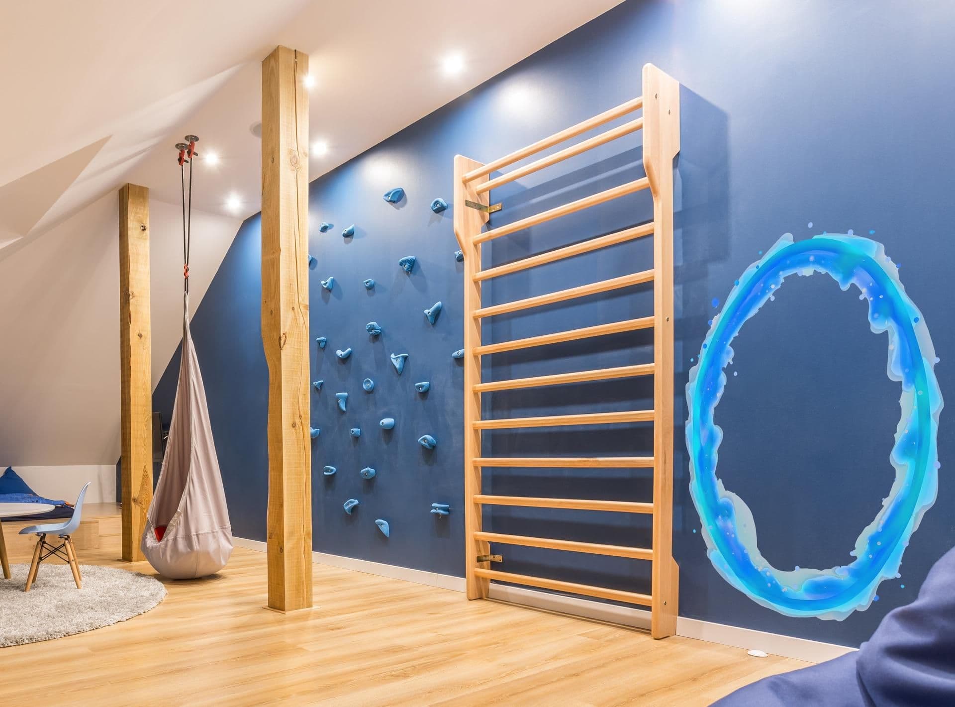 image-Custom Blue & Orange Portal Wall Stickers With Your own Image inside - Personalized Photo Inside, Vibrant Aura Oval Decals for Gamer and Geek Room Decor