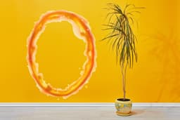 image-Custom Blue & Orange Portal Wall Stickers With Your own Image inside - Personalized Photo Inside, Vibrant Aura Oval Decals for Gamer and Geek Room Decor