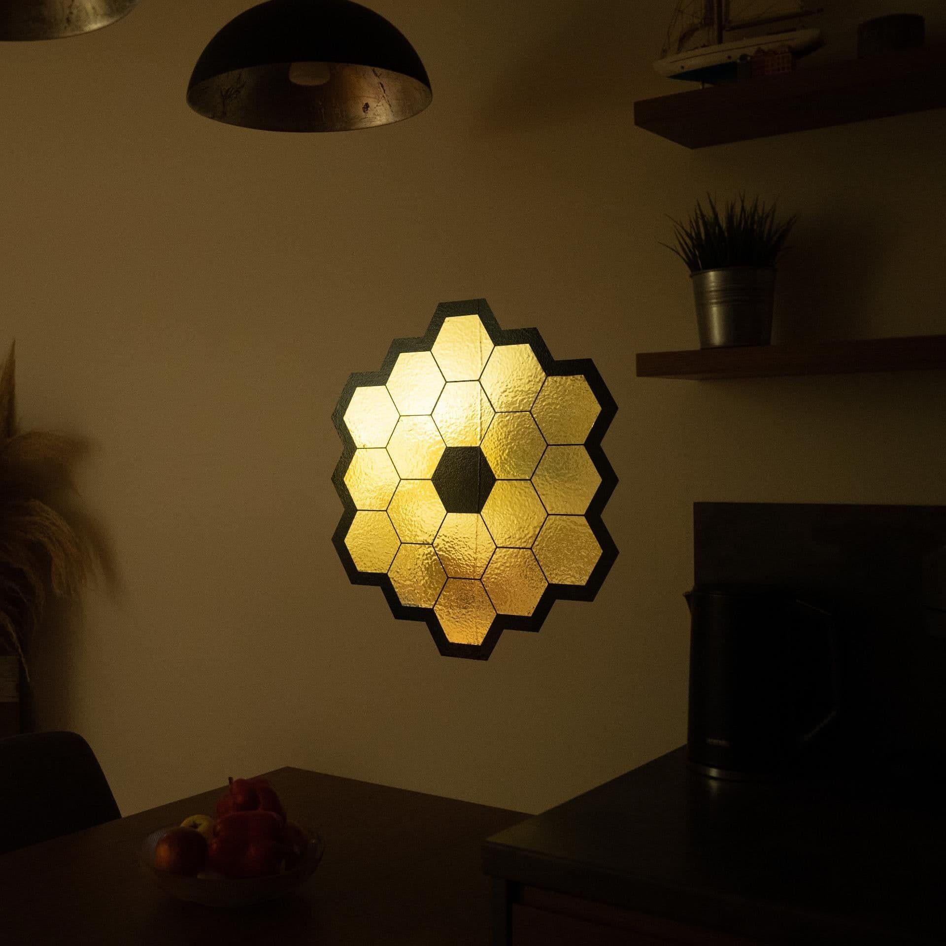 image-James Webb Space Telescope Mirror Wall Sticker - Gold Chrome Vinyl Space Decal - Universe jwst Room Decor - Perfect Astronomy Geek Gift