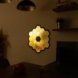 image-James Webb Space Telescope Mirror Wall Sticker - Gold Chrome Vinyl Space Decal - Universe jwst Room Decor - Perfect Astronomy Geek Gift