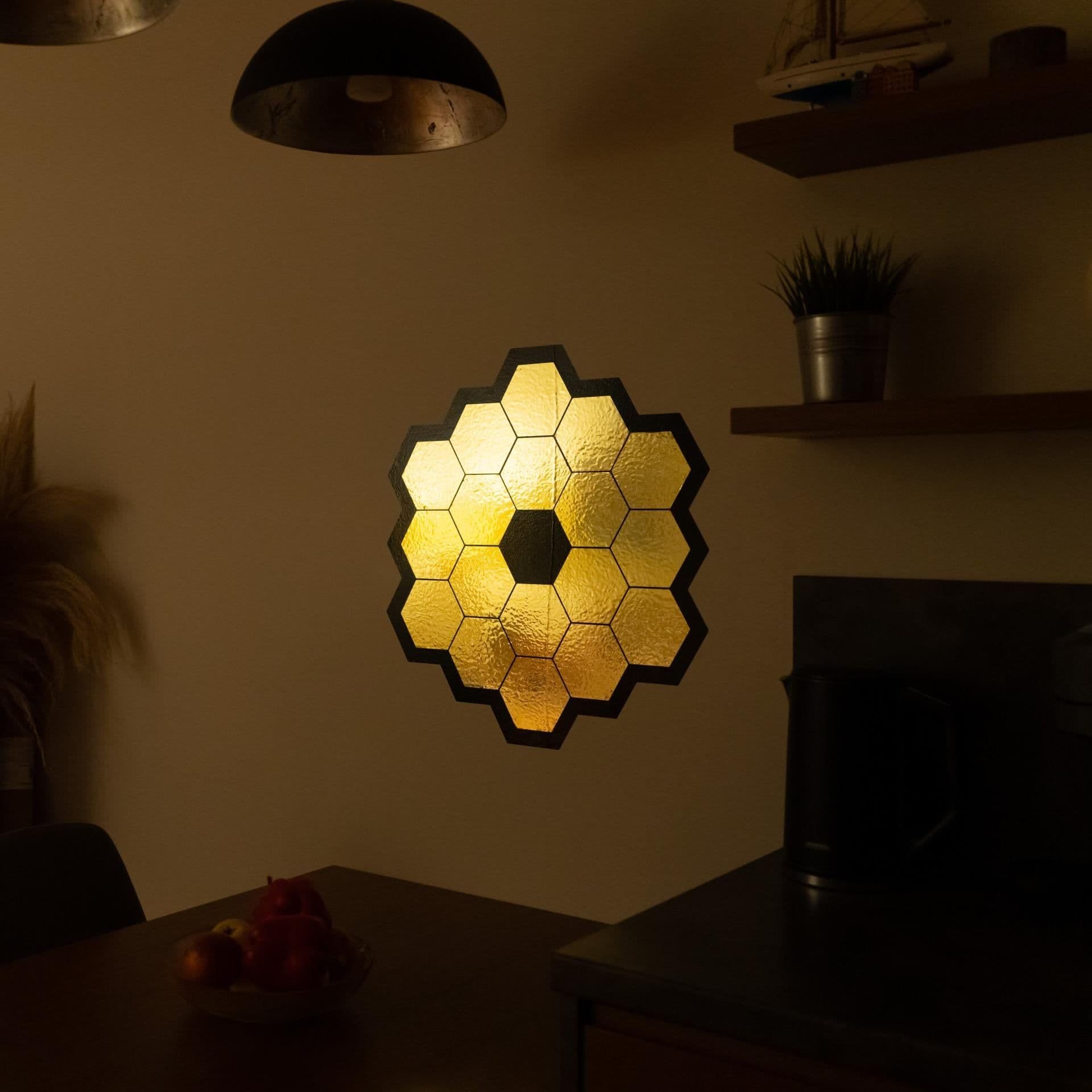 image-James Webb Space Telescope Mirror Wall Sticker - Gold Chrome Vinyl Space Decal - Universe jwst Room Decor - Perfect Astronomy Geek Gift