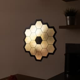 image-James Webb Space Telescope Mirror Wall Sticker - Gold Chrome Vinyl Space Decal - Universe jwst Room Decor - Perfect Astronomy Geek Gift