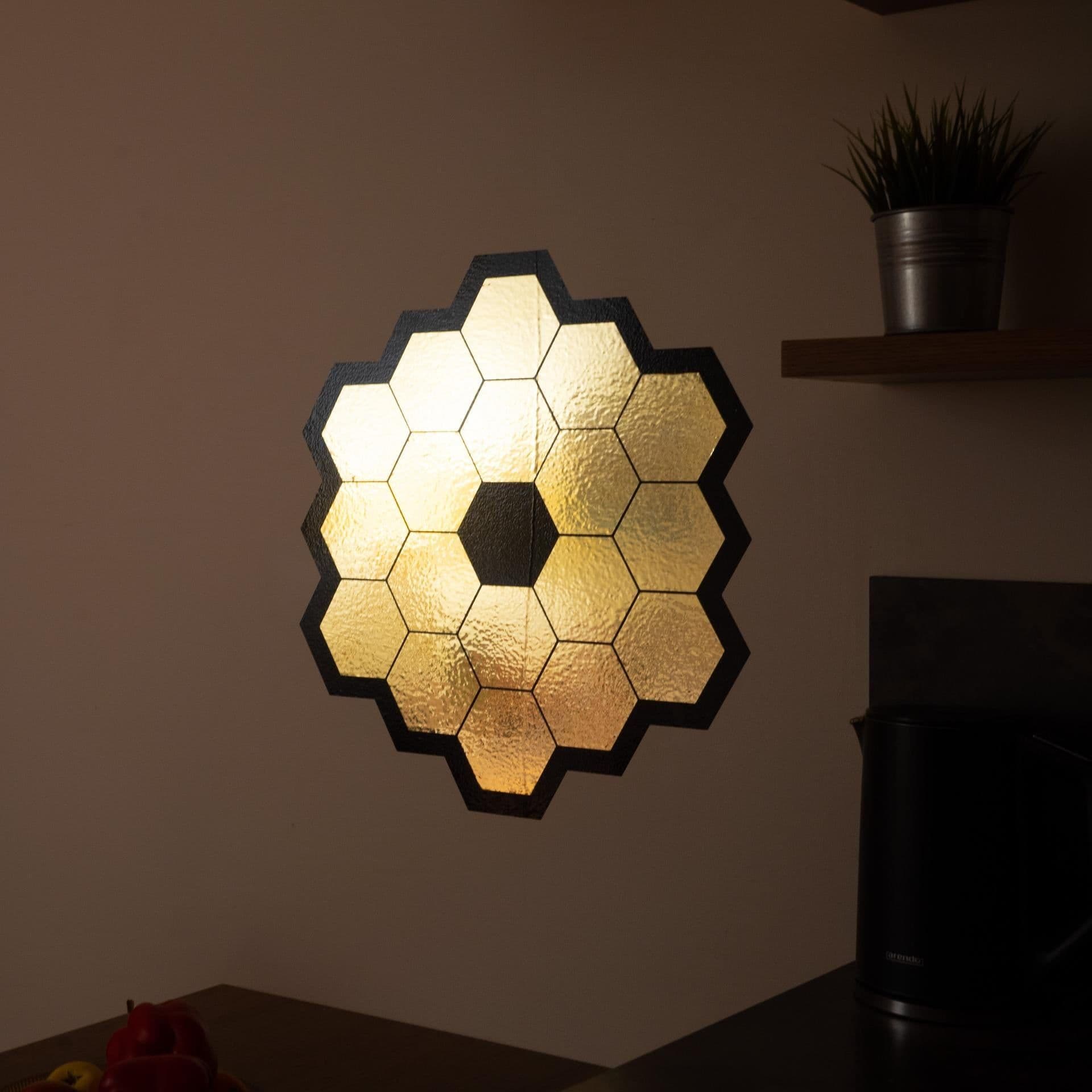 image-James Webb Space Telescope Mirror Wall Sticker - Gold Chrome Vinyl Space Decal - Universe jwst Room Decor - Perfect Astronomy Geek Gift