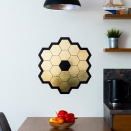 image-James Webb Space Telescope Mirror Wall Sticker - Gold Chrome Vinyl Space Decal - Universe jwst Room Decor - Perfect Astronomy Geek Gift