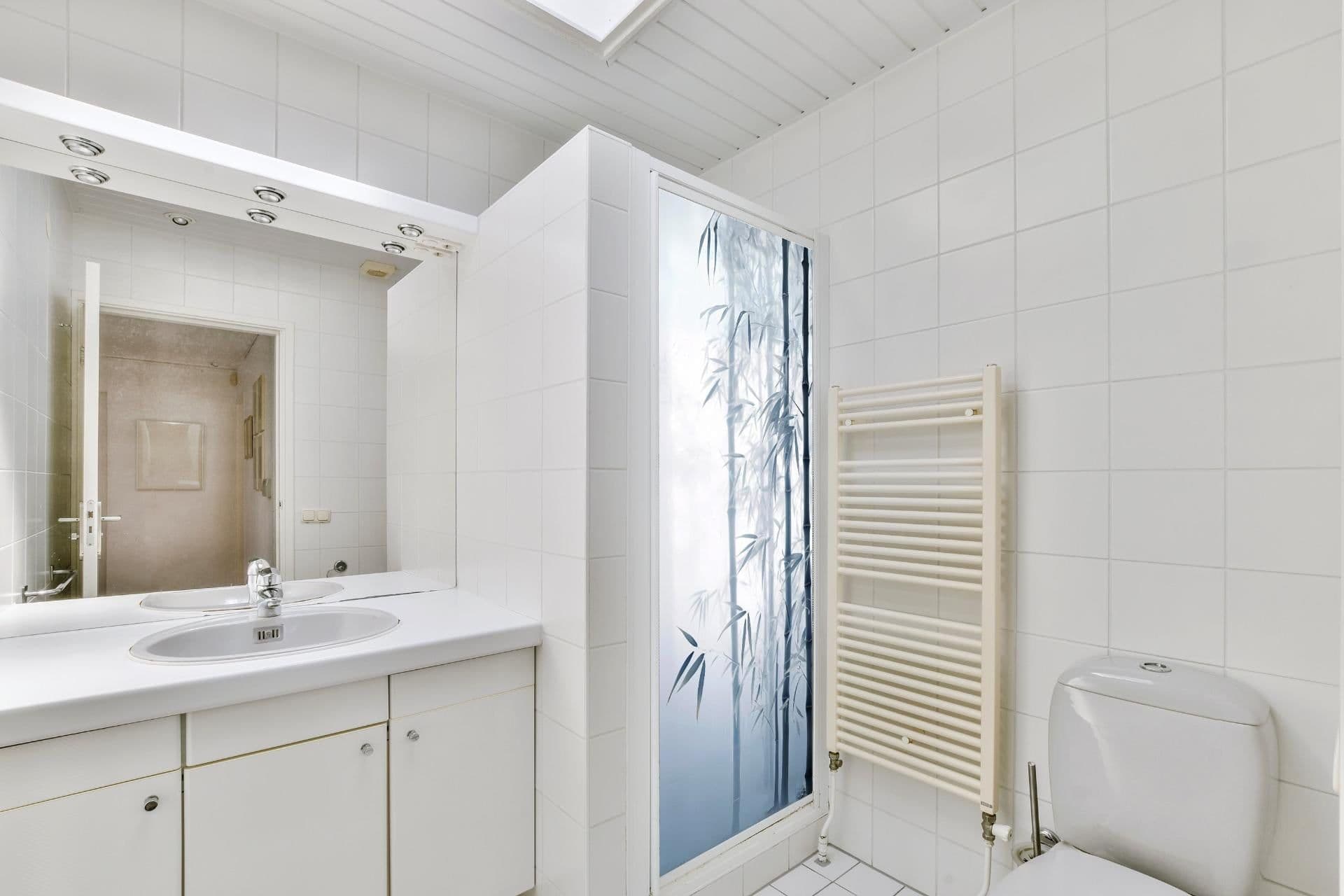 image-Shower Door Decal Tranquil Bamboo Forest - Ethereal Misty Reed Sticker for Bathroom Privacy
