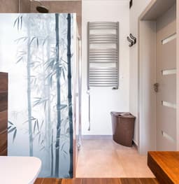 image-Shower Door Decal Tranquil Bamboo Forest - Ethereal Misty Reed Sticker for Bathroom Privacy