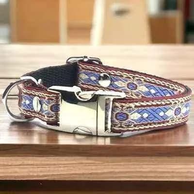 image-Bespoke Elegance Custom Cotton Pup Collar with Engraved Charm