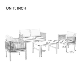 image-Multi-person Outdoor Sofa Combination with A Table, Suitable for Garden, Backyard and Balconies