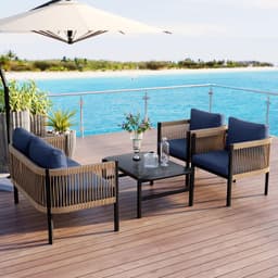 image-Multi-person Outdoor Sofa Combination with A Table, Suitable for Garden, Backyard and Balconies