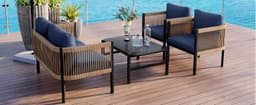 image-Multi-person Outdoor Sofa Combination with A Table, Suitable for Garden, Backyard and Balconies