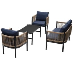 image-Multi-person Outdoor Sofa Combination with A Table, Suitable for Garden, Backyard and Balconies