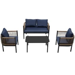 image-Multi-person Outdoor Sofa Combination with A Table, Suitable for Garden, Backyard and Balconies