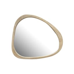 image-Solid Wood Mirror 45 Inch Asymmetrical Wall Mirror Wooden Framed Mirror Large Sized Dressing Mirror, for Living Room, Bedroom, Bathroom, Hallway or Entry Way, Natural Wood Washed