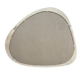 image-Solid Wood Mirror 45 Inch Asymmetrical Wall Mirror Wooden Framed Mirror Large Sized Dressing Mirror, for Living Room, Bedroom, Bathroom, Hallway or Entry Way, Natural Wood Washed