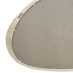 image-Solid Wood Mirror 45 Inch Asymmetrical Wall Mirror Wooden Framed Mirror Large Sized Dressing Mirror, for Living Room, Bedroom, Bathroom, Hallway or Entry Way, Natural Wood Washed