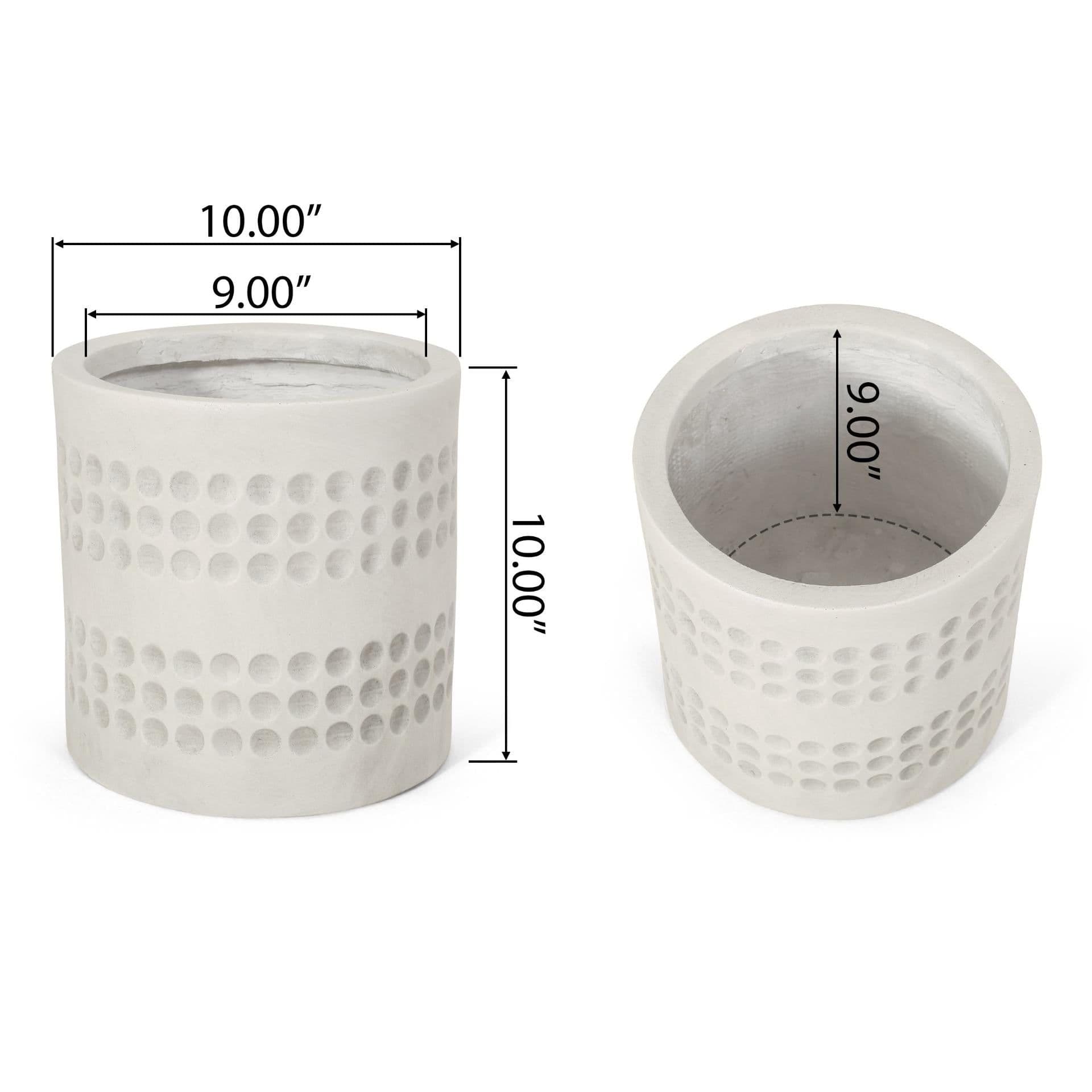 image-10-inch Cube Antique White MGO Planter