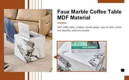 image-Modern white MDF+sticker material cube stylish texture design coffee table -15.75 inches