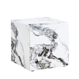 image-Modern white MDF+sticker material cube stylish texture design coffee table -15.75 inches