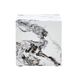 image-Modern white MDF+sticker material cube stylish texture design coffee table -15.75 inches