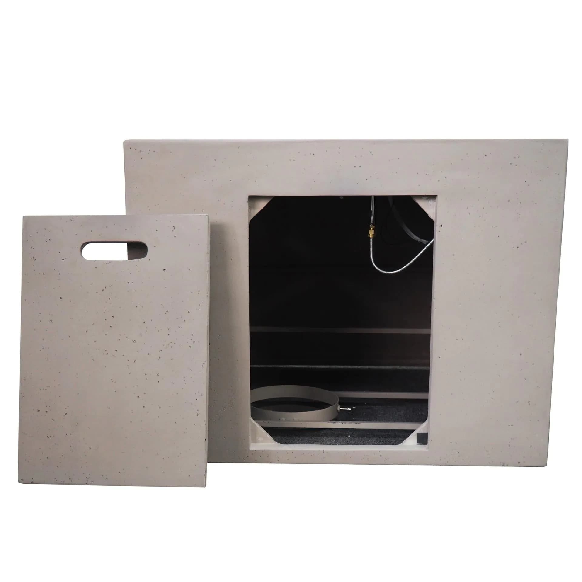 image-AIDAN 31' Square Fire Pit 40,000 BTU Light Grey Magnesium Oxide 31.25'