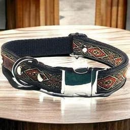 image-Personalised Embossed Cotton Dog Collar