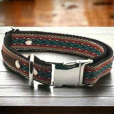 image-Designer Paws: Stylish Handcrafted Cotton Collar for Medium Dogs