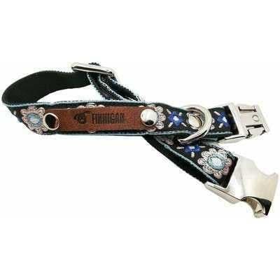 image-Elegant Cotton Dog Collar with Personalised Engraved Charm by Lollipollipocket