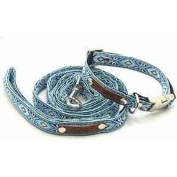 image-Luxury Bespoke Cotton Dog Collar & Leash Set