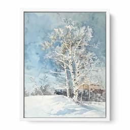 image-White Tree Snow Art Painting