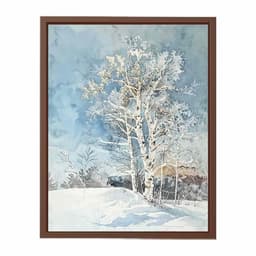 image-White Tree Snow Art Painting