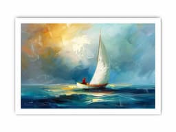 image-Boat at sea wall Art