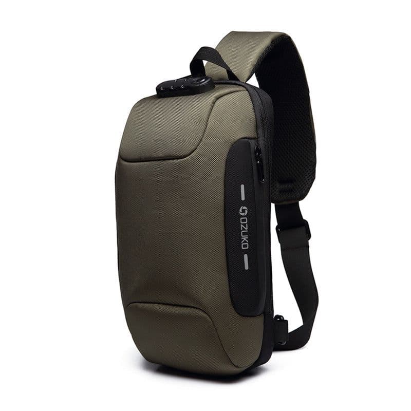 image-ozuko Chest Bag USB Anti-Theft Waterproof Black