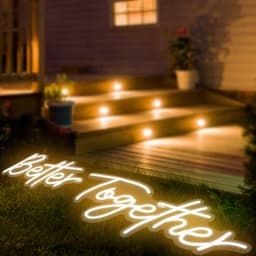 image-VEVOR Better Together Neon Sign, 13" x 7" +18" x 8" Warm White LED lights Sign, Adjustable Brightness with Remote Control, Used for Home, Party, Wedding, and Bar Decoration (Power Adapter Included