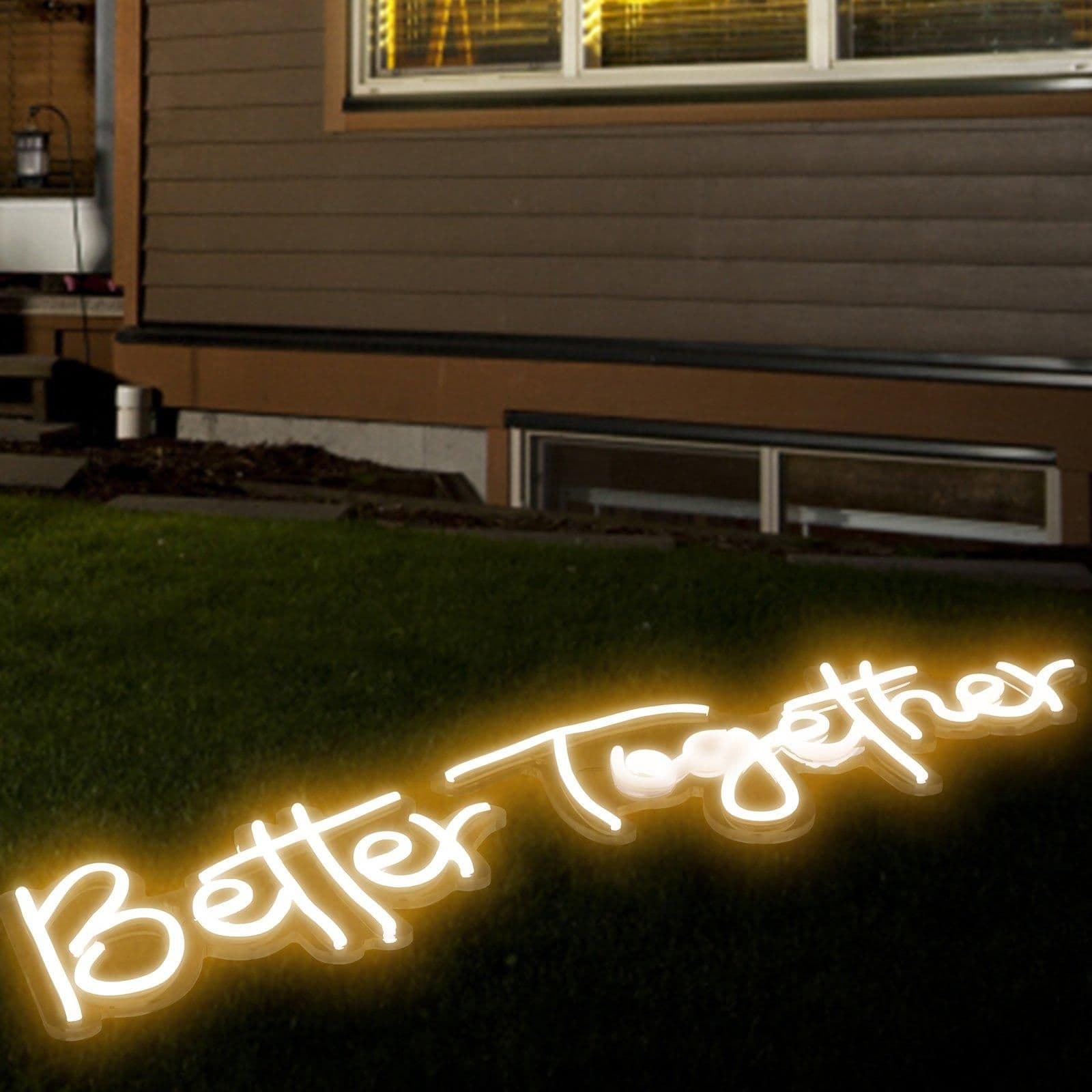 image-VEVOR Better Together Neon Sign, 13" x 7" +18" x 8" Warm White LED lights Sign, Adjustable Brightness with Remote Control, Used for Home, Party, Wedding, and Bar Decoration (Power Adapter Included
