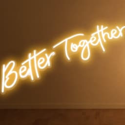 image-VEVOR Better Together Neon Sign, 13" x 7" +18" x 8" Warm White LED lights Sign, Adjustable Brightness with Remote Control, Used for Home, Party, Wedding, and Bar Decoration (Power Adapter Included