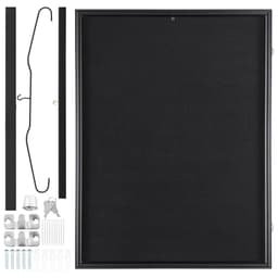 image-VEVOR Jersey Display Frame Case, 24 x 32 x 1.5 in, Large Lockable Sport Jersey Shadow Box with 98% UV Protection PC Glass and Hangers, for Baseball Basketball Football Hockey Shirt and Uniform, Black