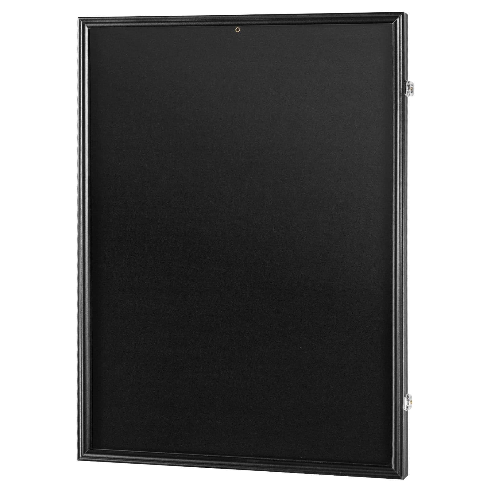 image-VEVOR Jersey Display Frame Case, 24 x 32 x 1.5 in, Large Lockable Sport Jersey Shadow Box with 98% UV Protection PC Glass and Hangers, for Baseball Basketball Football Hockey Shirt and Uniform, Black