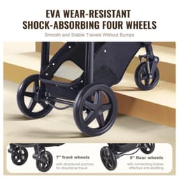 image-VEVOR Travel System Stroller with Infant Bassinet, 2-in-1 Baby Cradle Stroller Combo, Reversible Seat, Easy One-button Folding, EVA Tires with Brake Aluminum Stroller Carseat Combo Set (White)