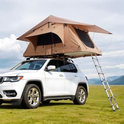 image-VEVOR Rooftop Tent Hard Shell, Naturnest Rooftop Tent Hardshell for 2-3 Person, Folding Hard Shell Roof Top Tent with Telescopic Ladder Mattress PVC Cover Bag, Waterproof for Jeep SUV Van Pickup Truck